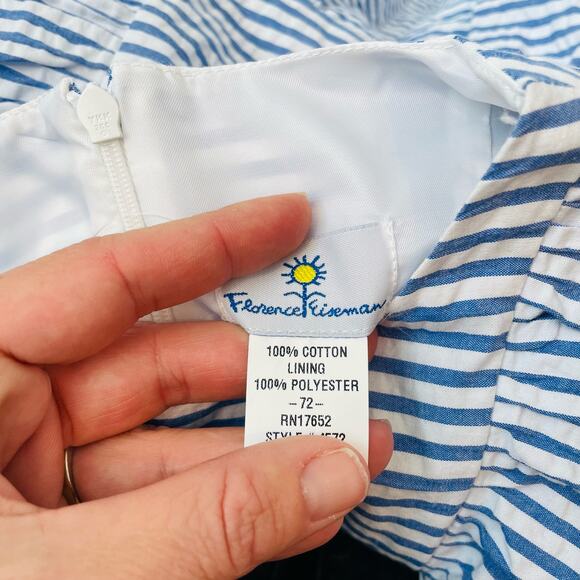 NWT Florence Eiseman Size 14 Seersucker Dress with Ruffle Front - Picture 6 of 6